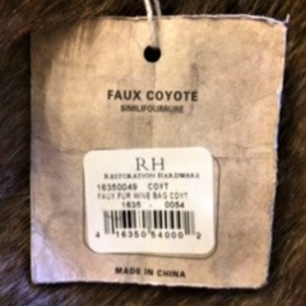 SOLD- RH Imitation Fur Wine Bag/Tote - Picture 5 of 5